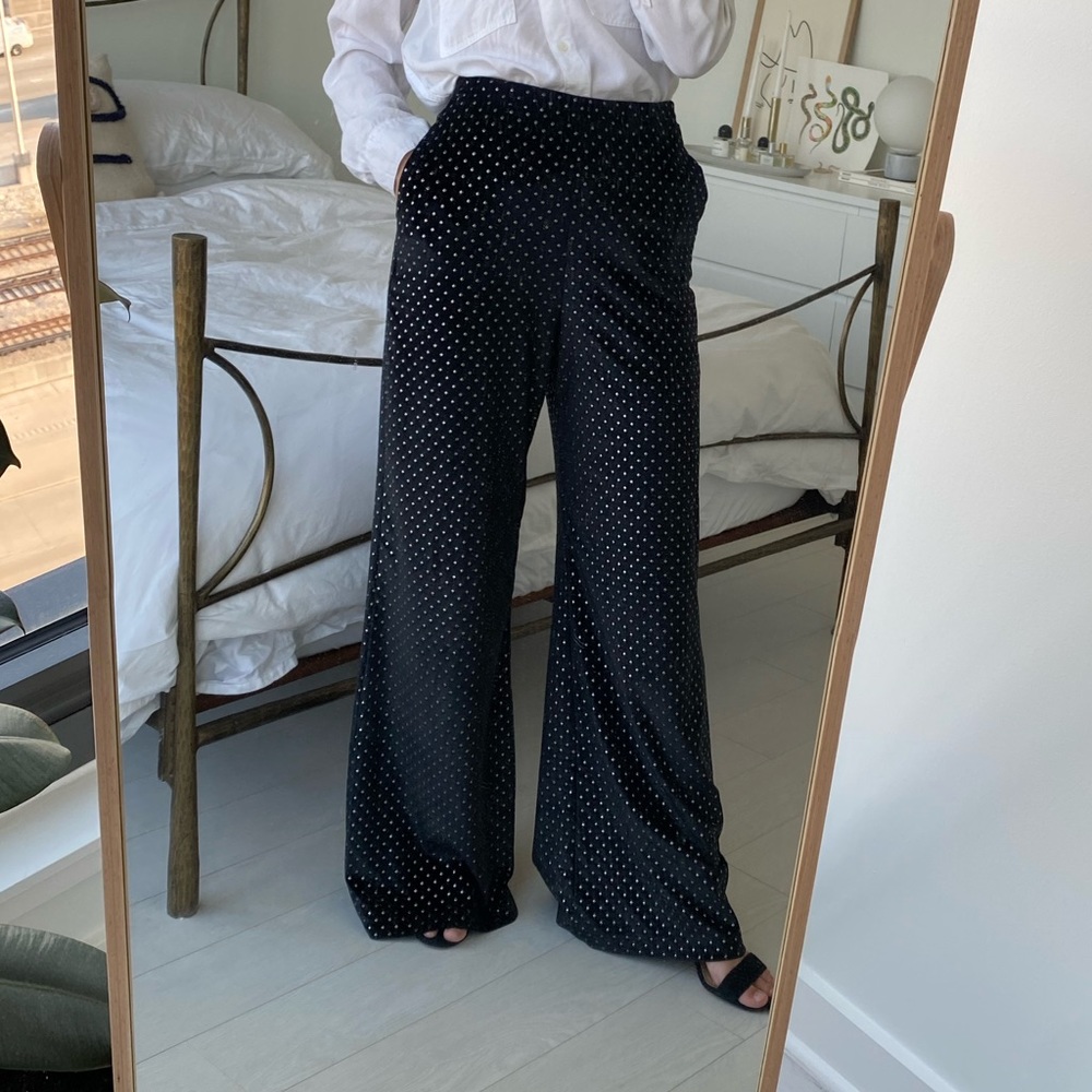 Show Me Your Mumu Black Velvet Party Pants with Silver Studs, XS